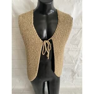 Hand Knit For THE LIMITED Wool Blend Vest Open Front Women’s Size P/S #